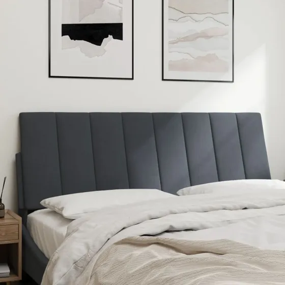 vidaXL Hanko Gavlpude 137 cm - Mørkegrå Velour