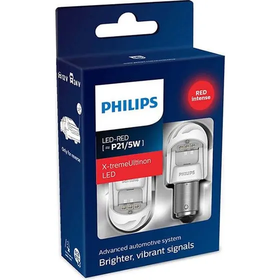 Philips X-tremeUltinon LED P21/5W Rød - Sæt (2 stk.)