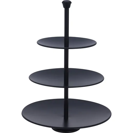 Kagestand med 3 etager, mat sort