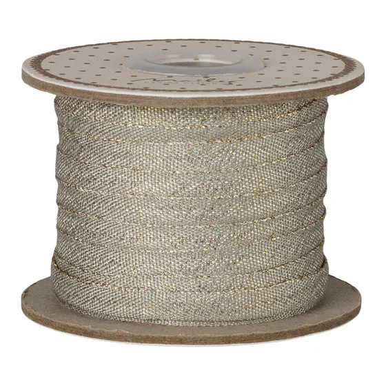 Maileg Bånd 6 mm Mint med Guldglimmer - 25 mtr.