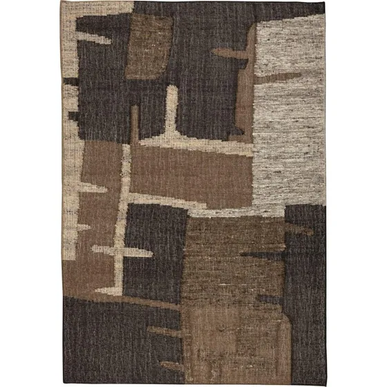 Dutchbone Briton Gulvtæppe 200x300 cm - Mudderbrun Uld & Jute