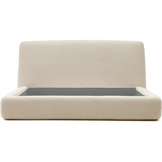 Kave Home Martina polstret dobbeltseng i beige bouclé 210x230 cm
