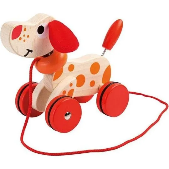 Jouéco Wooden Wagging Dog - Træk-legetøj i træ