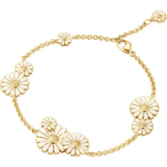 Georg Jensen Daisy armbånd, 18 kt. forgyldt sterlingsølv 18,5 cm