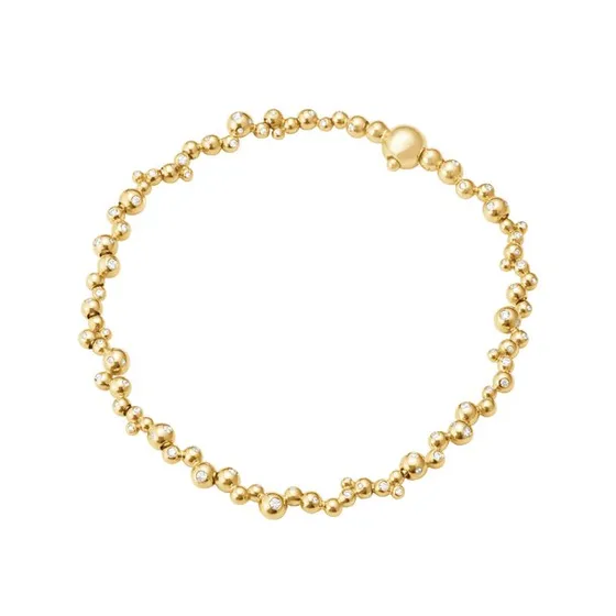 Georg Jensen Moonlight Grapes armbånd, 18 kt. guld med diamanter