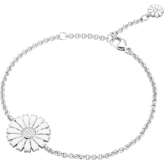Georg Jensen Daisy armbånd 20001668, forgyldt 18K med hvid emalje