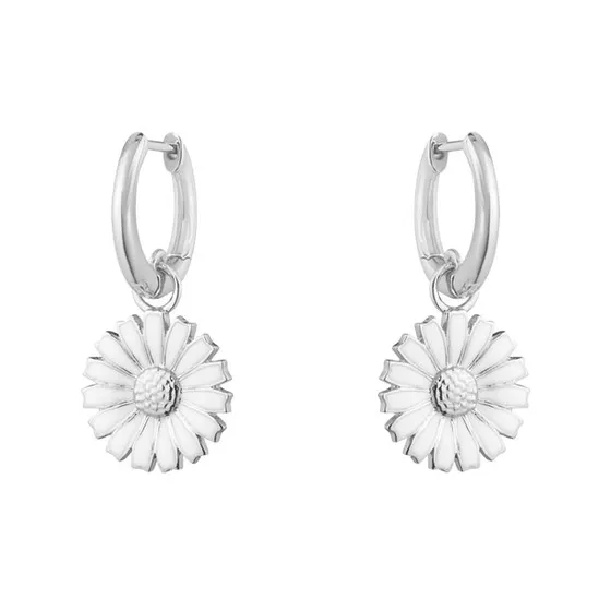 Georg Jensen Daisy marguerit øreringe i sølv (13x27 mm)