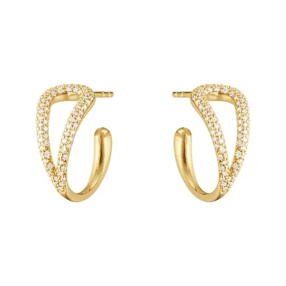 Georg Jensen Mercy Øreringe 18 kt guld m. diamanter