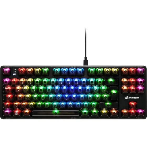 Sharkoon SGK70W Gamingtastatur - Sort, 87 taster, QWERTZ