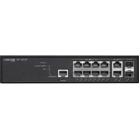 LANCOM GS-2412P Netværksswitch - 12 porte, Gigabit & PoE+ (130W)
