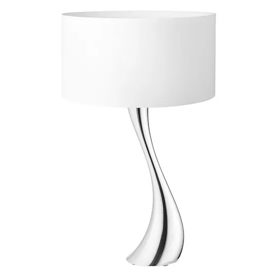 Georg Jensen Cobra lampe, medium - blankpoleret stål/hvid