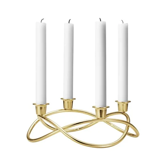 Georg Jensen SEASON lysestage, 18 kt forgyldt, Ø26 cm