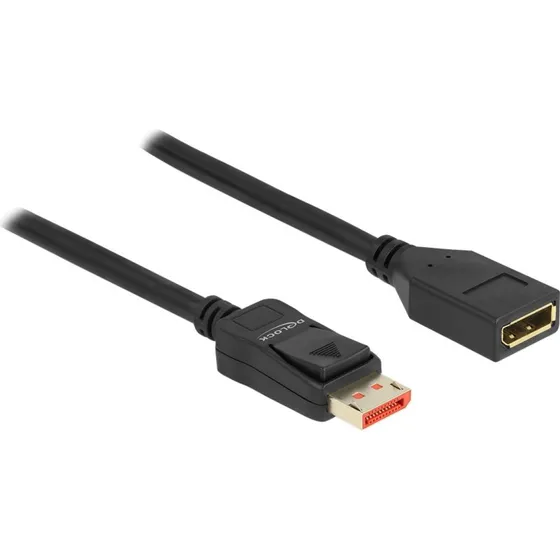 Delock DisplayPort 1.4 forlængerkabel, 1m, Sort