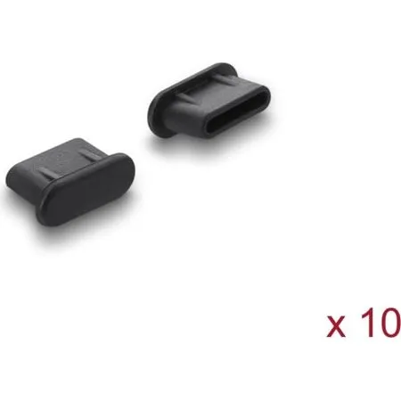DeLOCK 87408 USB Type-C Portstøvdæksel - 10 stk. Sort