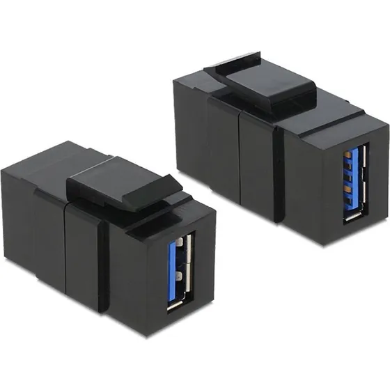 DeLOCK USB 3.0 Type A Keystone Modul, Sort