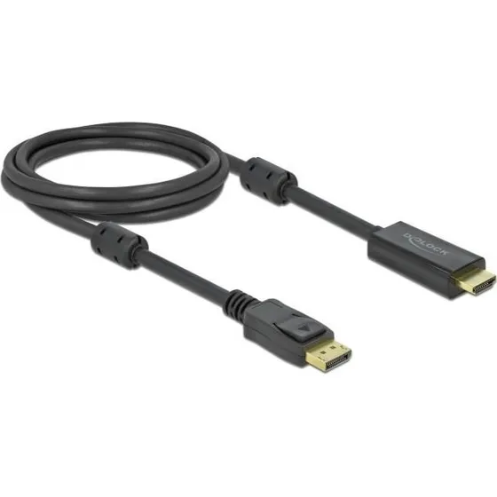DELOCK DisplayPort til HDMI aktivt kabel, 4K 60Hz, 2 m, sort