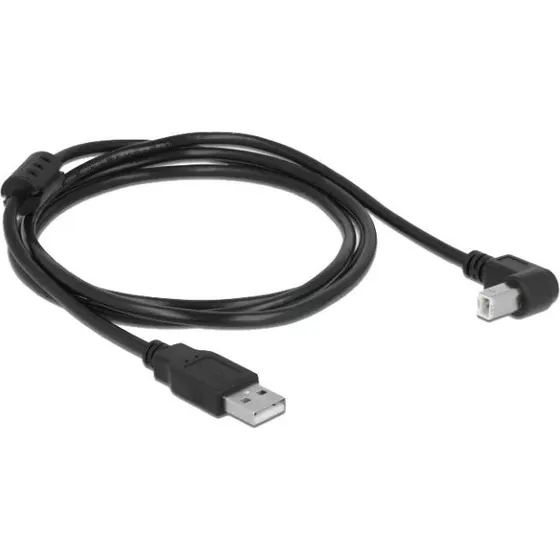 DeLOCK USB 2.0 Kabel USB-A til USB-B 90° vinklet 1,5m Sort