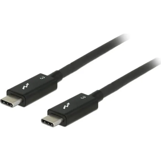 Delock Thunderbolt 3 kabel, 40Gbps, 0.5m, 100W, sort