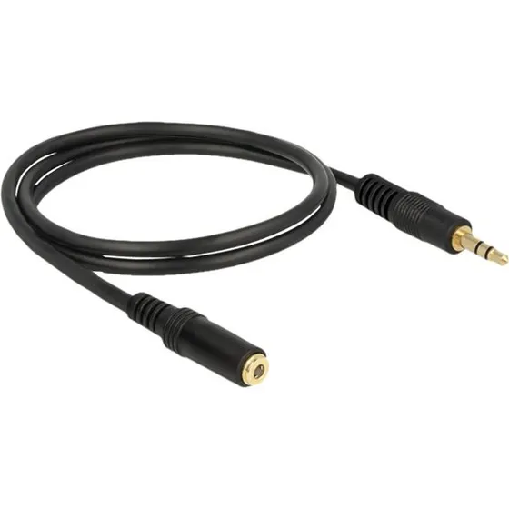 Delock Audio Forlængerkabel 3.5 mm Stereo - 1 m, Sort