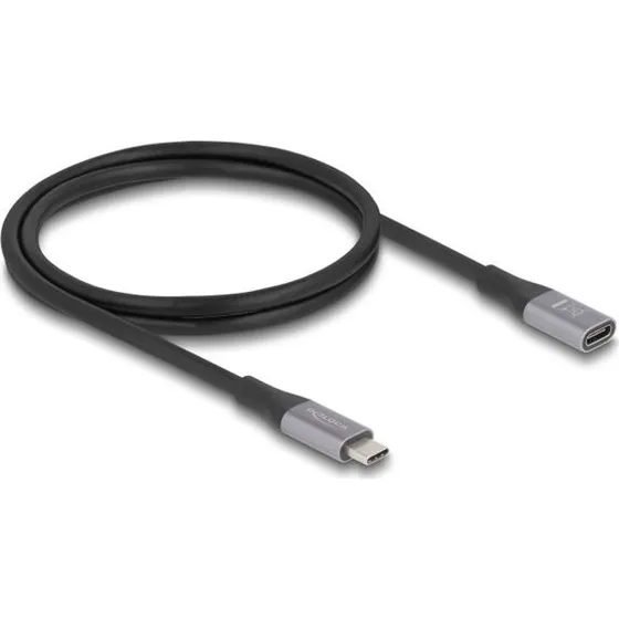DeLOCK USB-C Forlængerkabel 1m - 40 Gbps & 240W - Sort/Grå