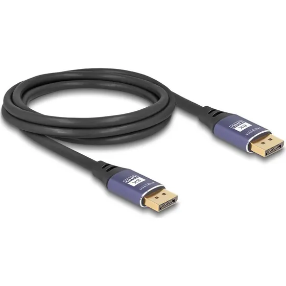 DeLOCK DisplayPort 1.4 kabel - 2m - Sort/Lilla