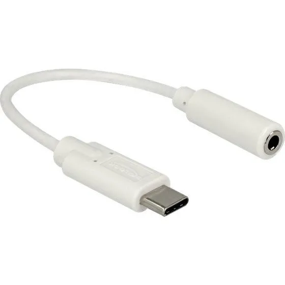 Delock USB-C til 3,5 mm stereo lydadapter, 14 cm, hvid