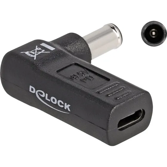 Delock Strømforsyningsadapter USB-C til DC 6,0 x 4,3 mm - Sort