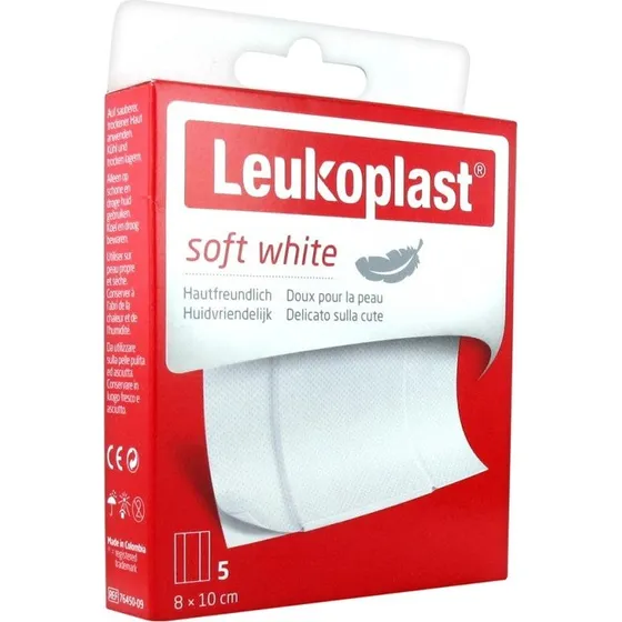 Leukoplast Blød Hvid 8x10cm - 5 stk.