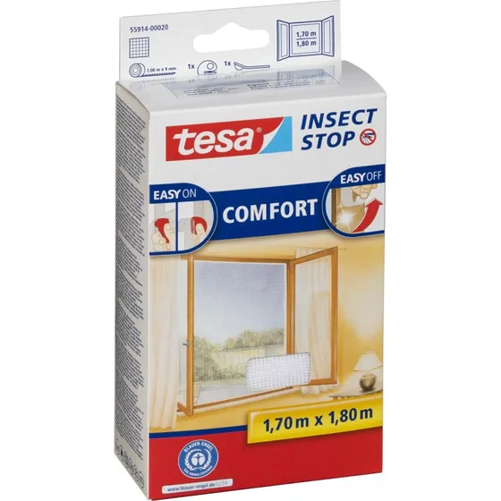Tesa Comfort Myggenet til Vindue - 1,7x1,8m - Hvid