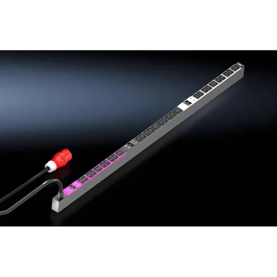 Rittal 7979.137 PDU Basic Strømfordelingsenhed, 30 udtag, 32A, Sort