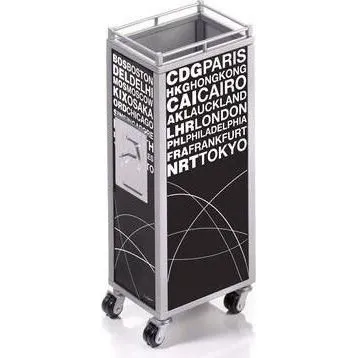 TROIKA MINI TROLLEY Penne- og blyantholder i metal, sort/hvid