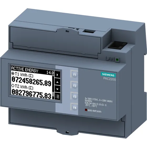 Siemens SENTRON PAC2200 Energimåler, 3-faset, Modbus TCP