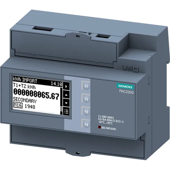 Siemens Sentron 7KM PAC2200 Måleenhed - 65A 3-faset Modbus RTU