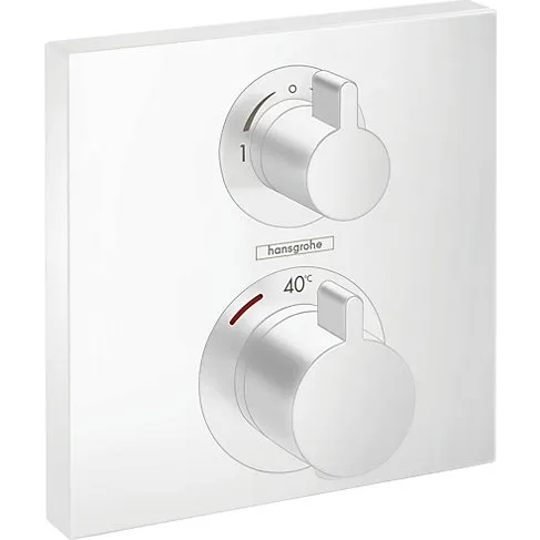 hansgrohe Ecostat Square termostat til 2 udtag, Mat hvid