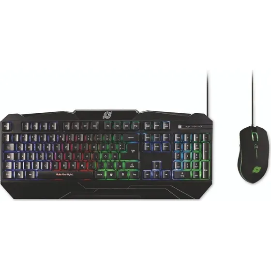 MediaRange MRGS102 Gamingtastatur med mus, RGB, QWERTZ, Sort