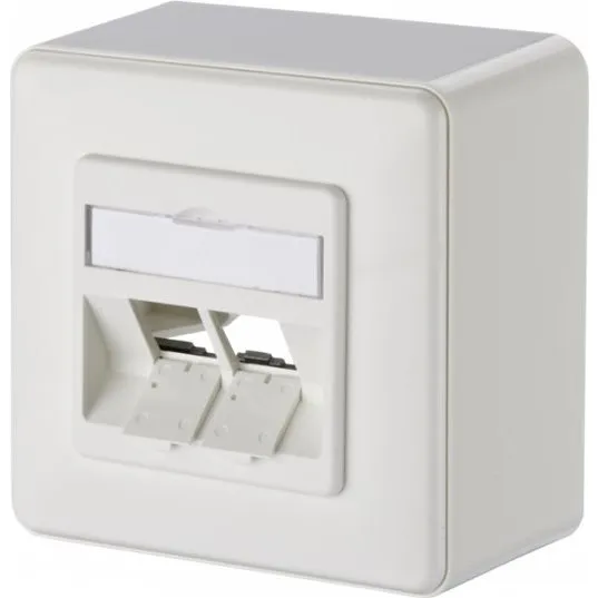 METZ Connect Overflademonteringsboks for netværk, 2 porte, RAL 9010
