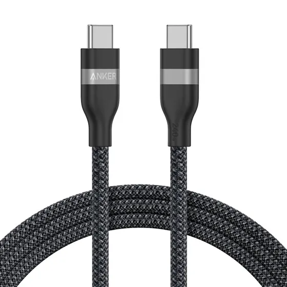 Anker 240W USB-C flettet kabel, 0,9m - Sort
