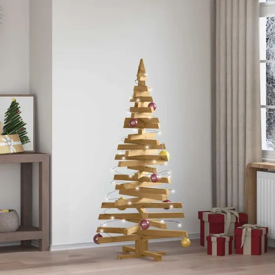 vidaXL Juletræ i massivt fyrretræ, Brun, 150 cm med stativ