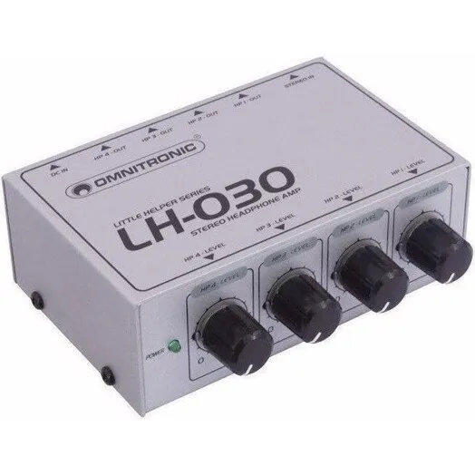 OMNITRONIC LH-030 4-kanals hovedtelefonforstærker, 6,3 mm