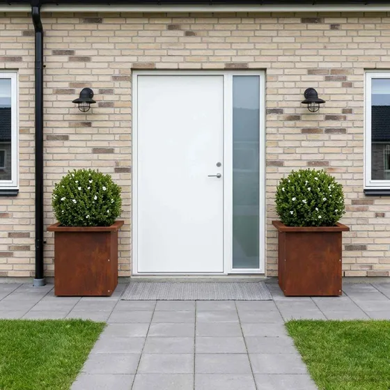 vidaXL Plantekasse med LED 2 stk. Cortenstål 30x30x30 cm Rusten