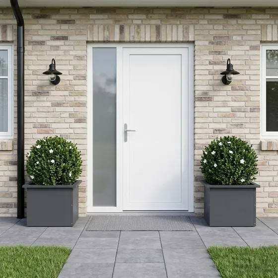 vidaXL Plantekasse med LED 2 stk. Antracit 30x40x30 cm Stål