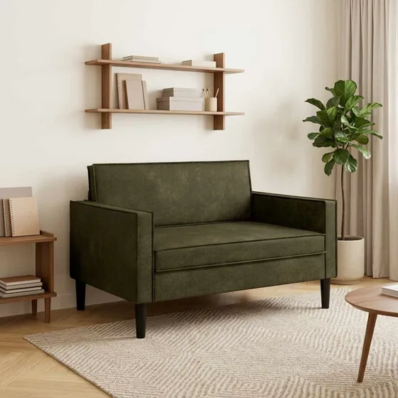 vidaXL XXL Lænestol i Army Grøn Faux Suede