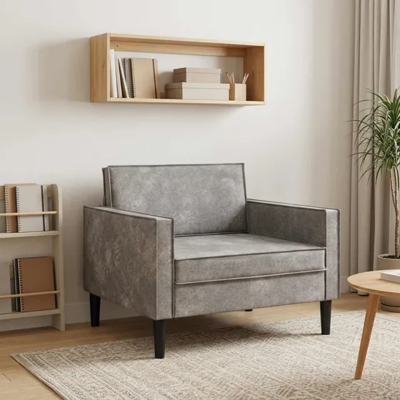 vidaXL XL-lænestol i lysegråt faux suede læder