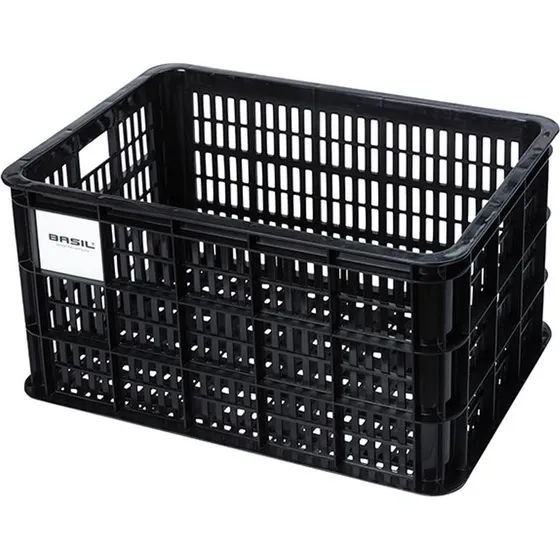 Basil Crate L 40L plastkasse – stor cykelkurv (sort)