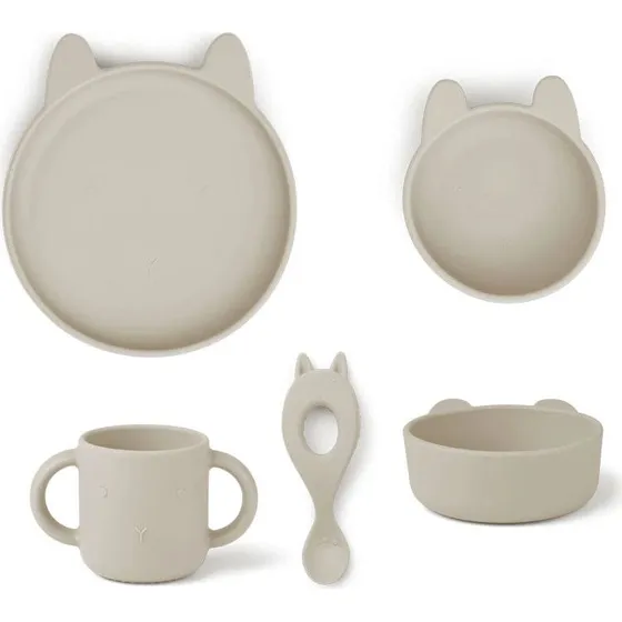 Liewood Vivi spisesæt i silikone - Rabbit Sandy