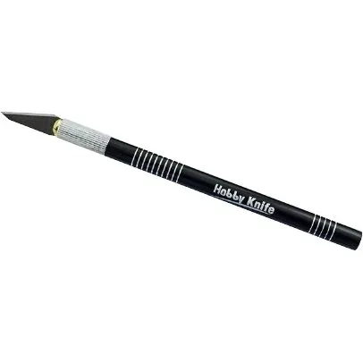 Hobbykniv i sort aluminium med SK2-stålblad