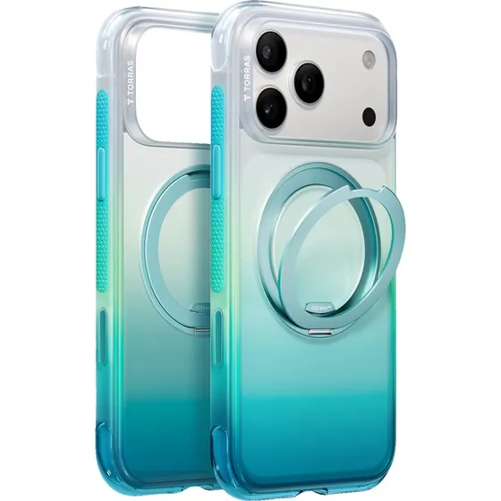 TORRAS O3 Air Gradient Cover til iPhone 17 Pro/18 Pro - Blå/Grøn