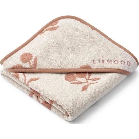 LIEWOOD Alba babyhåndklæde med hætte, Peach/Sea Shell
