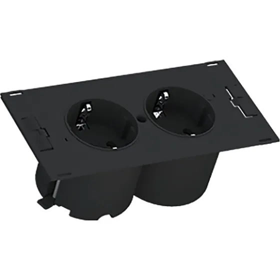 DUE dobbelt el udtag 2 x Schuko med 2m ledning