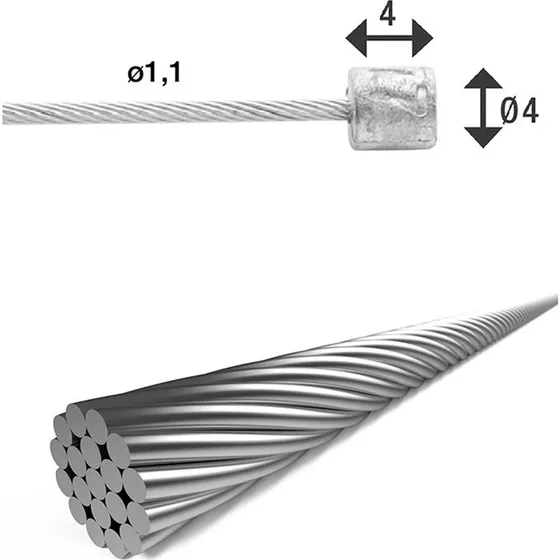 XLC Gearwire til Long John og ladcykler, 4000 mm
